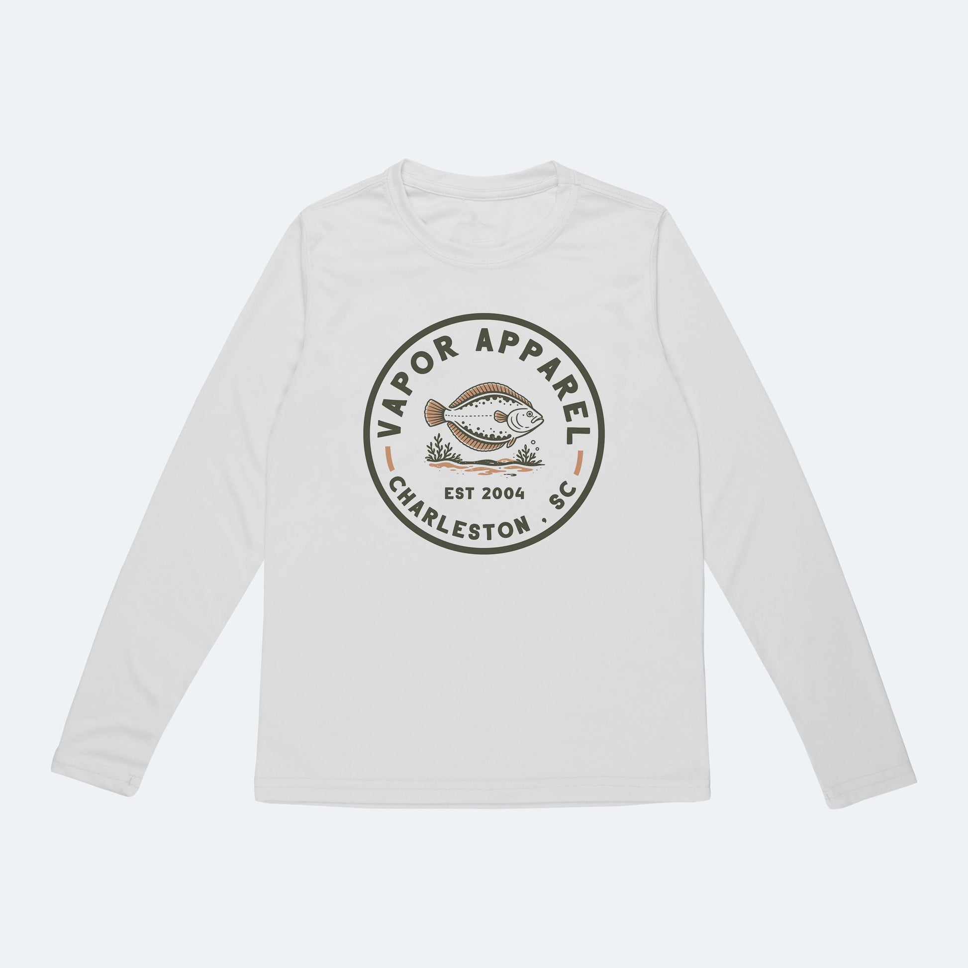Vapor Apparel Sun Protection Youth Flounder Stamp Solar Long Sleeve