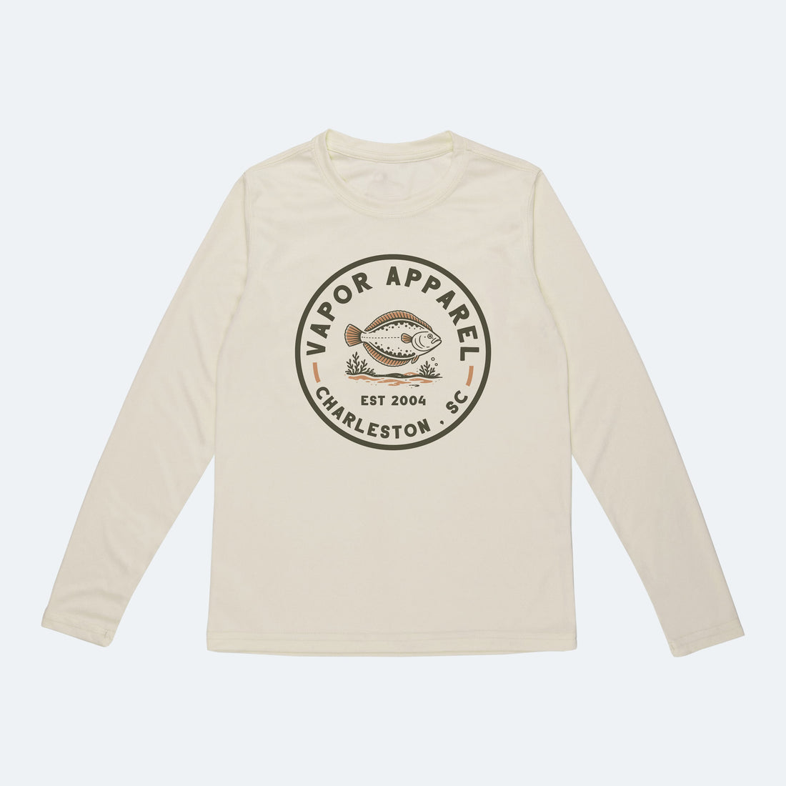 Vapor Apparel Sun Protection Youth Flounder Stamp Solar Long Sleeve