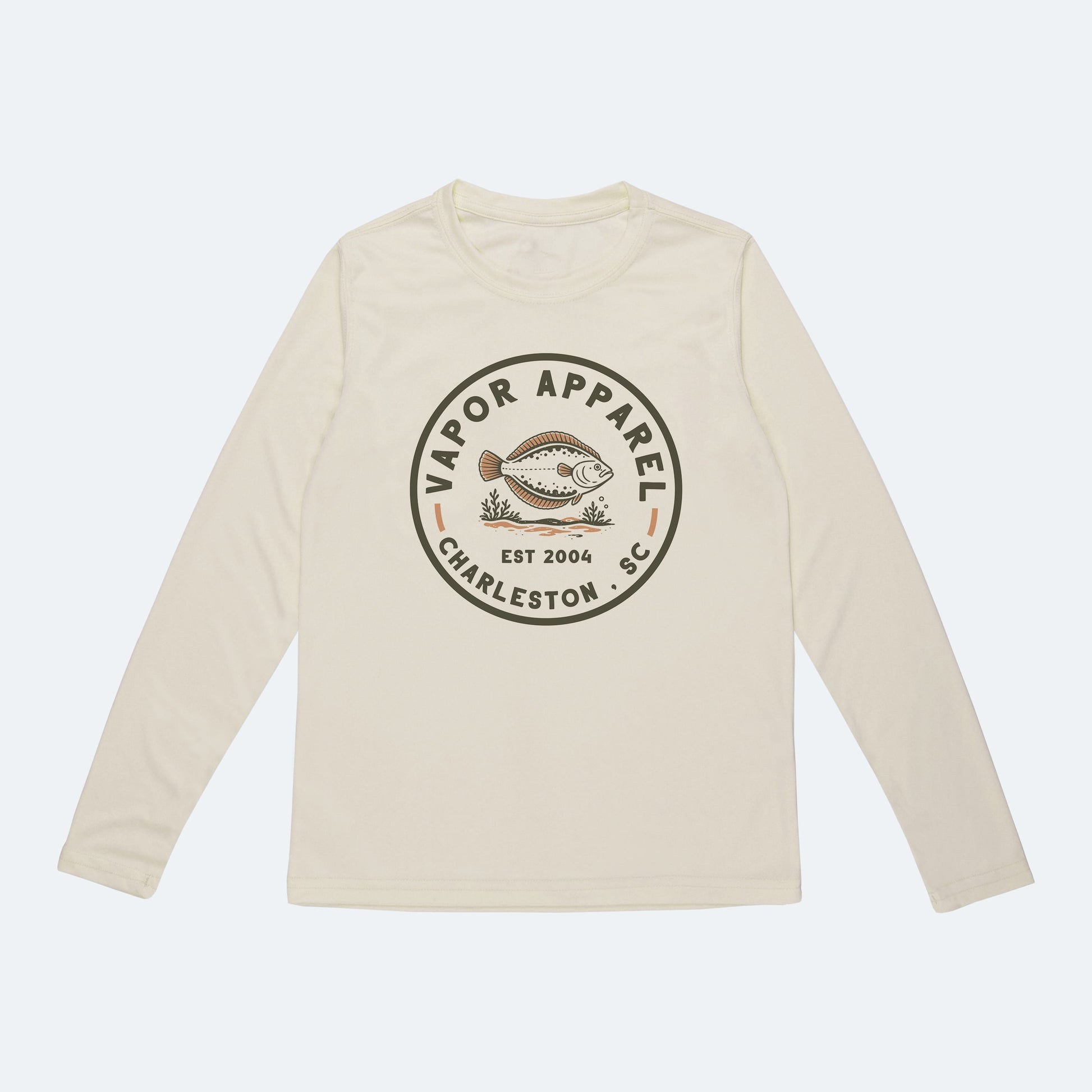 Vapor Apparel Sun Protection Youth Flounder Stamp Solar Long Sleeve
