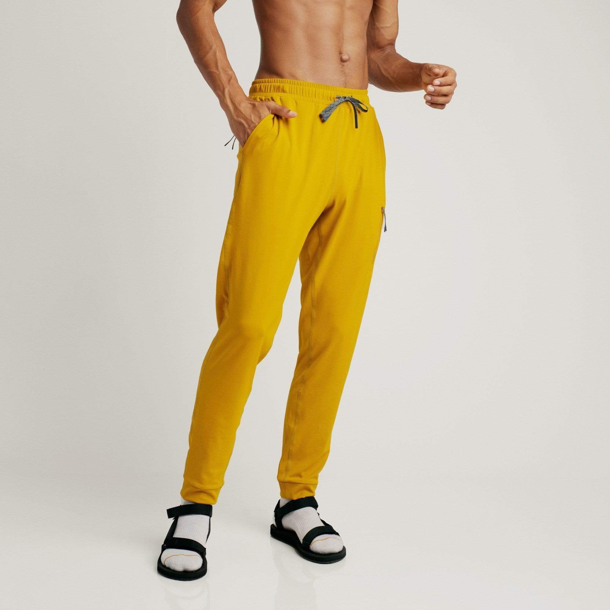 Yellow hot sale mens joggers