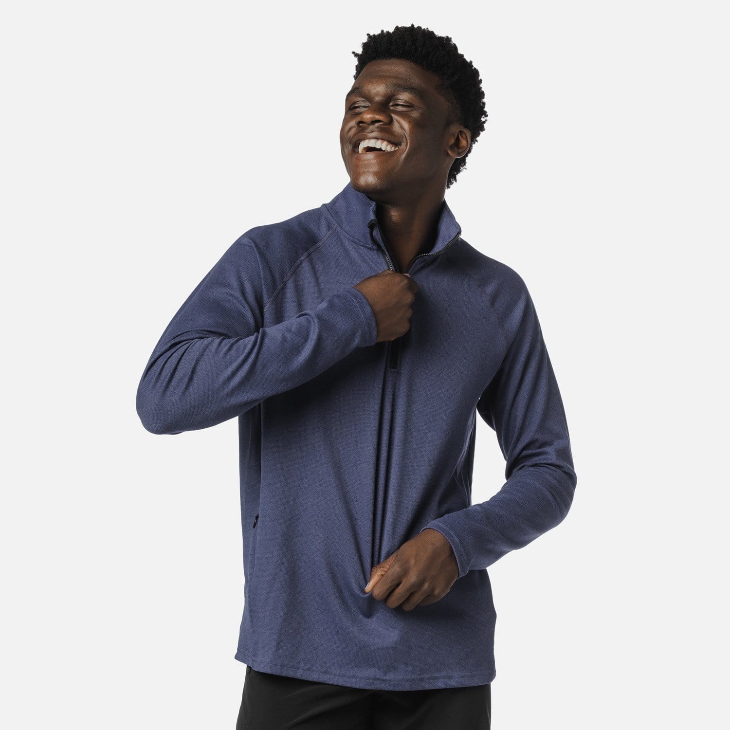 Mens polyester clearance quarter zip pullover