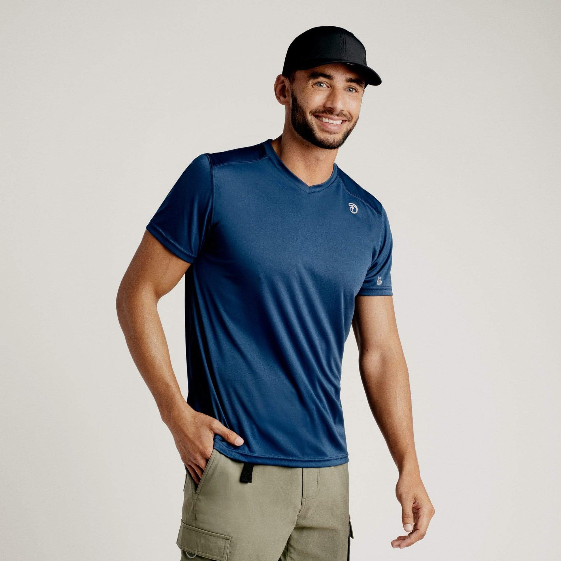 Vapor Apparel Sun Protection Men's Eco Sol V-Neck Short Sleeve