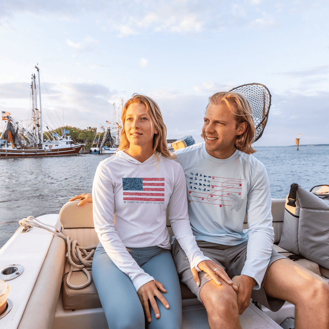 Vapor Apparel Sun Protection Men's Fly Fishing Flag Solar Long Sleeve