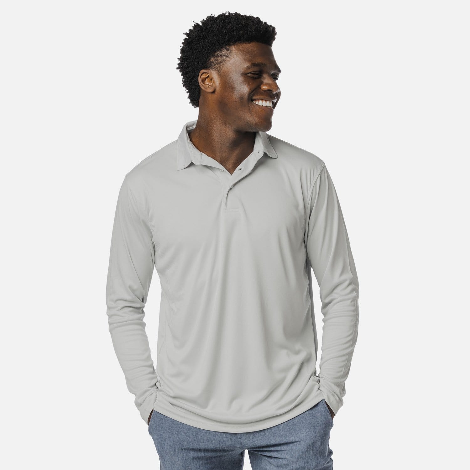 Mens long best sale sleeve polo shirts