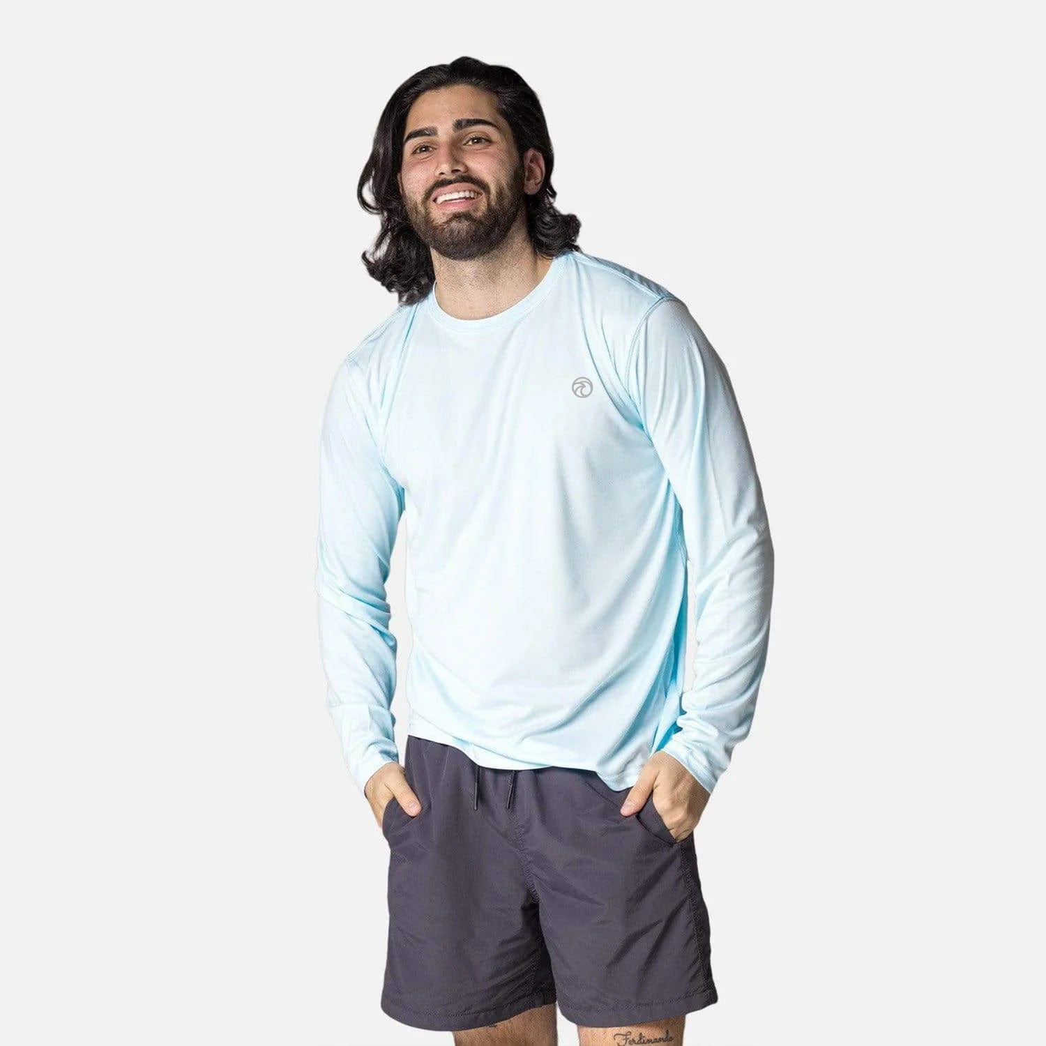 Sun Protective Long Sleeve T-Shirt for Men | UPF 50+ Sun Protection Light Grey Marle