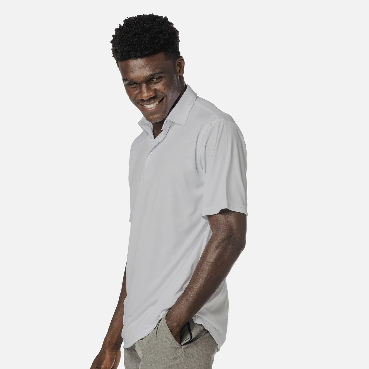 Mens UPF 50+ UV Sun Protection Short Sleeve Polo Pearl Grey / S Mens UPF 50+ UV Sun Protection Short Sleeve Polo Pearl Grey / S