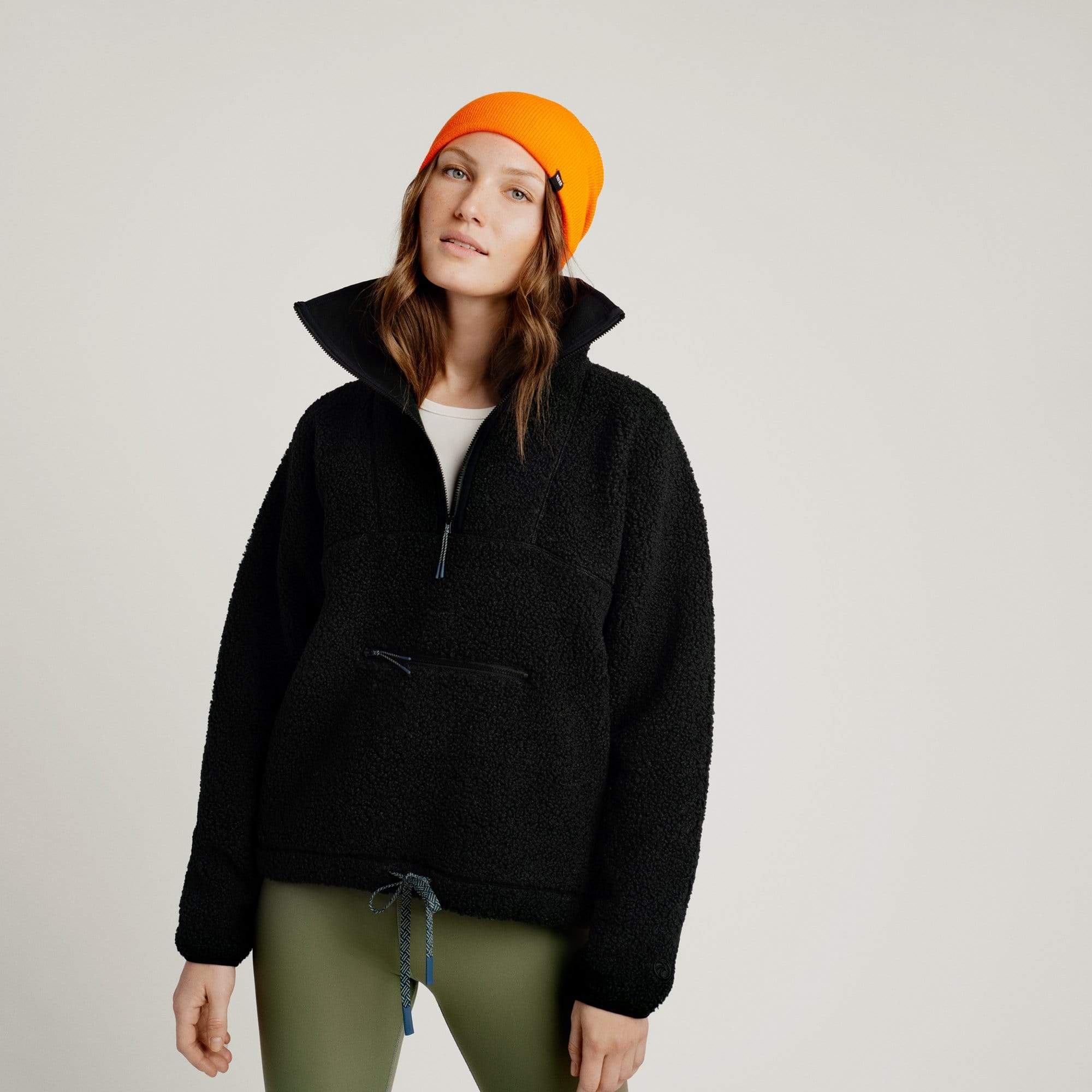 Womens black deals sherpa pullover