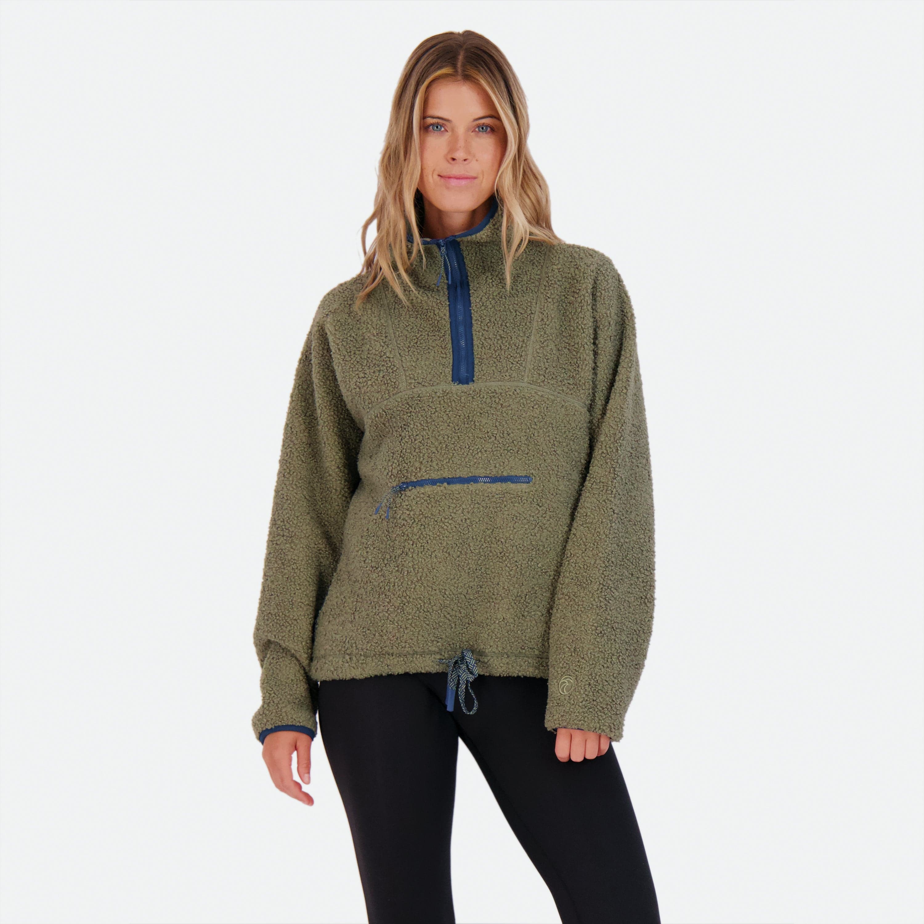 Womens grey sherpa discount pullover